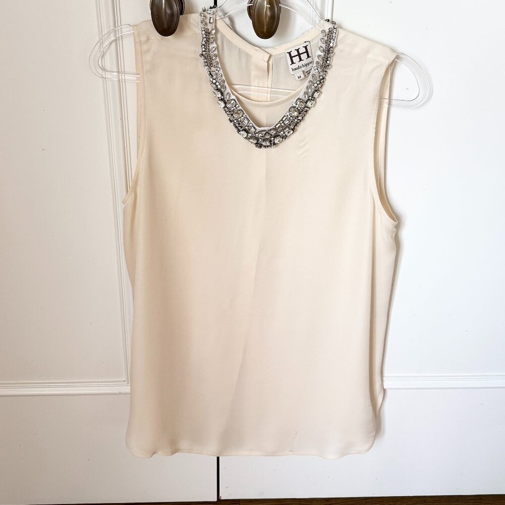 Haute Hippie Beaded Silk Tank - M